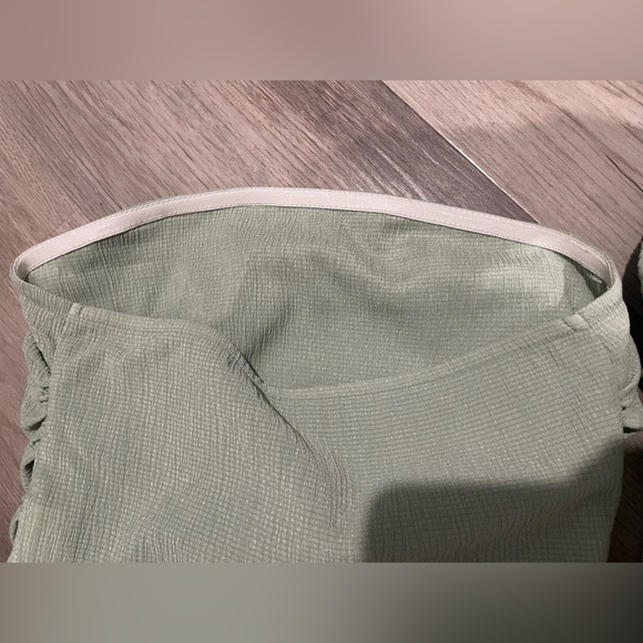 Sage Green Wide Leg Pants & Strapless Ruched Top - Picture 13 of 14